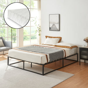 Letto in metallo Kreta con materasso in schiuma fredda nero in varie misure [en.casa] - premiumXL