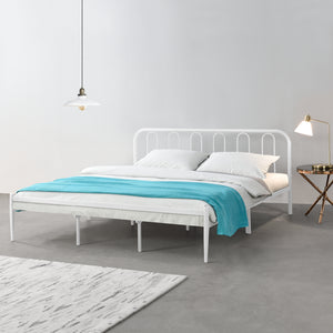 Letto in metallo Hanko in varie misure Bianco en.casa