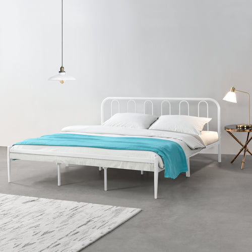Letto in metallo Hanko in varie misure Bianco en.casa