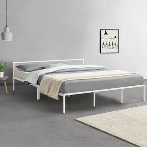 Struttura Letto in Metallo con Testiera Bassa 90/140/160/180 x 200 cm - Bianco