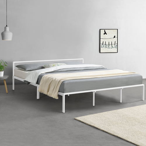 Struttura Letto in Metallo con Testiera Bassa 90/140/160/180 x 200 cm - Bianco