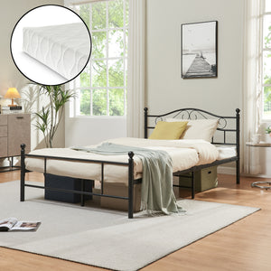 Letto in metallo Florenz 120x200 cm con/senza materasso in schiuma fredda vari colori [en.casa] - premiumXL