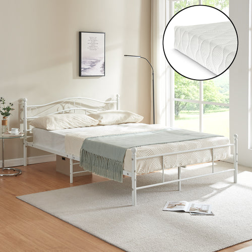 Letto in metallo Florenz con materasso [en.casa] - premiumXL