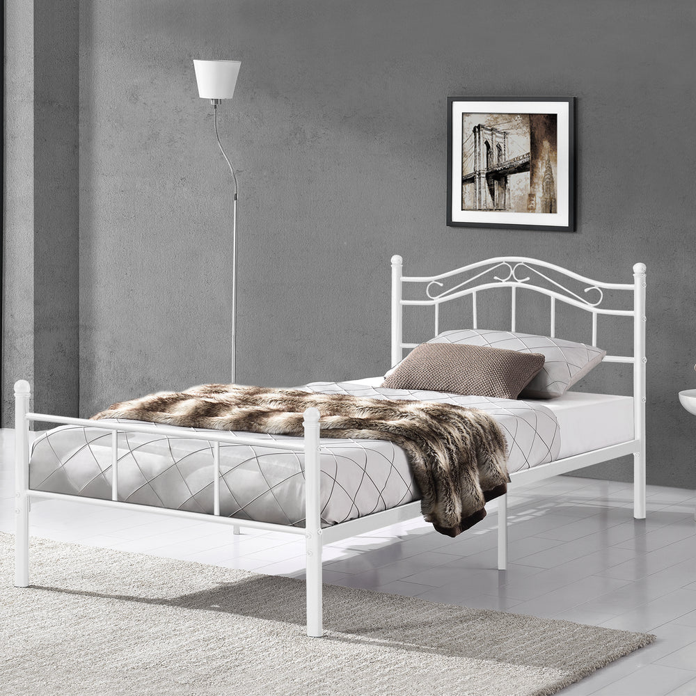 Letto in metallo Florenz 120x200 cm con/senza materasso in schiuma fredda vari colori [en.casa] - premiumXL