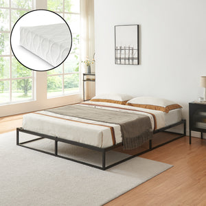 Letto Trerunta con Materasso - Acciaio Nero [en.casa] 