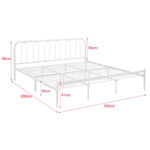 Letto in metallo Hanko in varie misure Bianco en.casa