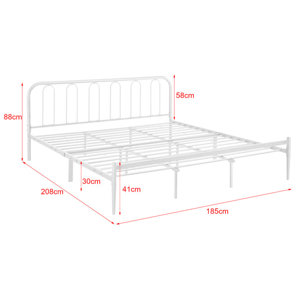 Letto in metallo Hanko in varie misure Bianco en.casa