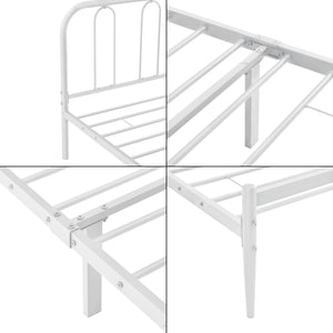 Letto in metallo Hanko in varie misure Bianco en.casa