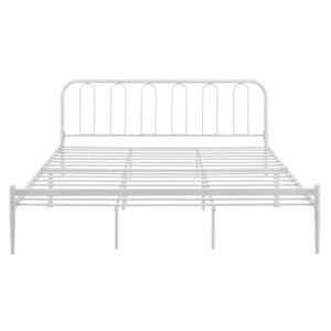 Struttura Letto in Metallo con Testiera e Pediera con Materasso a Schiuma Fredda 90/140/160/180 x 200 cm - Bianco