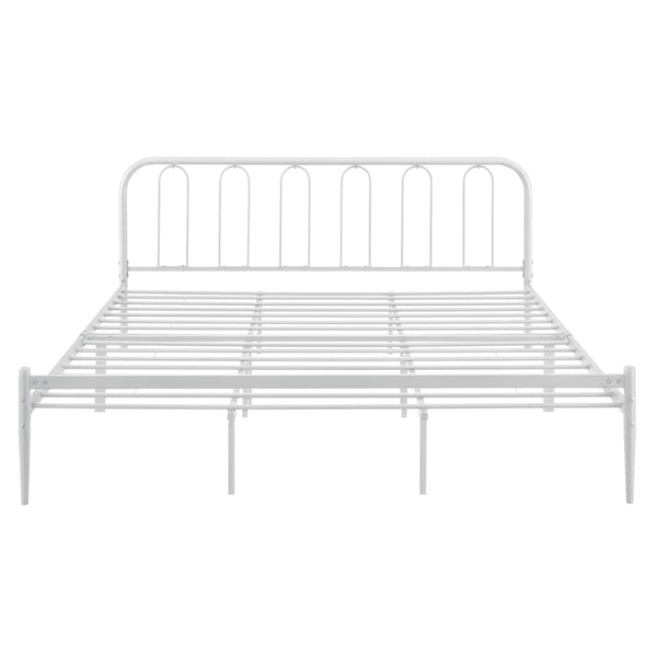 Struttura Letto in Metallo con Testiera e Pediera con Materasso a Schiuma Fredda 90/140/160/180 x 200 cm - Bianco