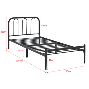 Struttura Letto in Metallo con Testiera e Pediera con Materasso a Schiuma Fredda 90/140/160/180 x 200 cm