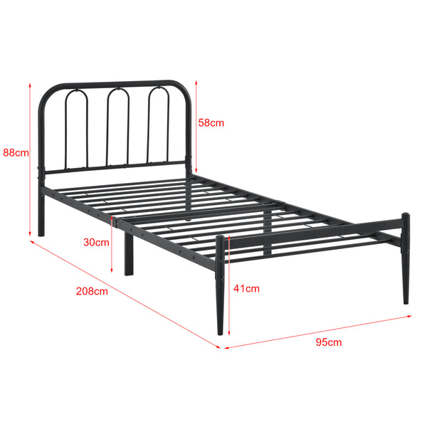 Struttura Letto in Metallo con Testiera e Pediera con Materasso a Schiuma Fredda 90/140/160/180 x 200 cm