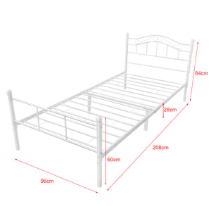 Letto Singolo Florenz in Acciaio con Testiera Alta Decorativa 90 x 200 cm [en.casa]