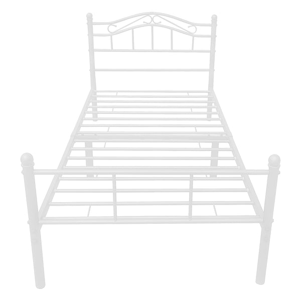 Letto Singolo Florenz in Acciaio con Testiera Alta Decorativa 90 x 200 cm [en.casa]