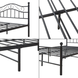 Letto Piazza e Mezza Florenz in Acciaio con Testiera Alta Decorativa 120 x 200 cm [en.casa]