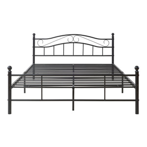 Letto Florenz in Acciaio con Testiera Alta Decorativa [en.casa]