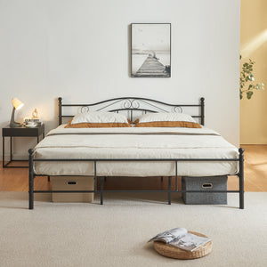 Letto Florenz in Acciaio con Testiera Alta Decorativa [en.casa]