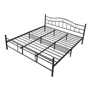 Letto Florenz in Acciaio con Testiera Alta Decorativa [en.casa]