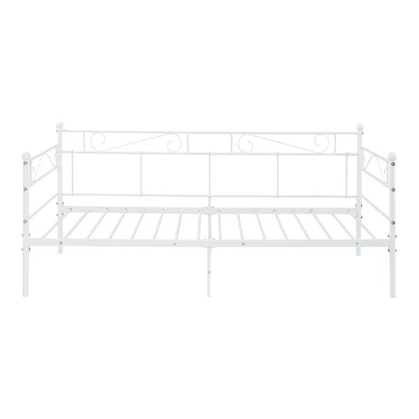 Letto in metallo Granada con materasso 90x200 cm acciaio [en.casa]