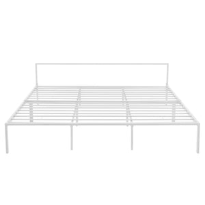 Struttura Letto in Metallo con Testiera Bassa 90/140/160/180 x 200 cm - Bianco