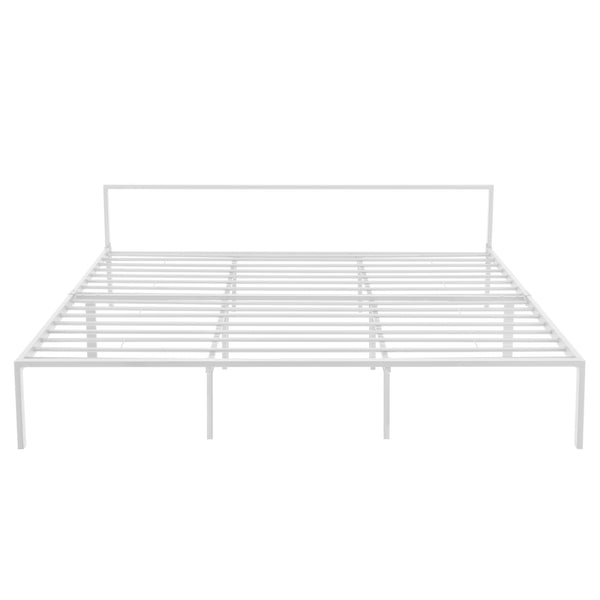 Struttura Letto in Metallo con Testiera Bassa 90/140/160/180 x 200 cm - Bianco