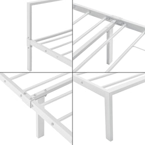 Struttura Letto in Metallo con Testiera Bassa 90/140/160/180 x 200 cm - Bianco