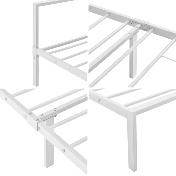 Struttura Letto in Metallo con Testiera Bassa 90/140/160/180 x 200 cm - Bianco