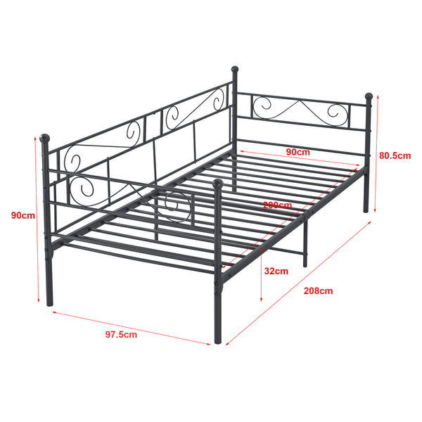 Struttura Divano Kerava in Acciaio Letto Singolo 90 x 200 cm - Vari Colori [en.casa]