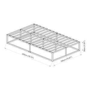 Letto in metallo Kreta nero in varie misure [en.casa]