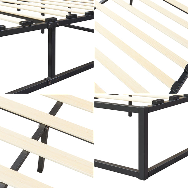 Letto in metallo Kreta nero in varie misure [en.casa]