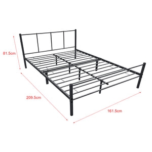 Letto Matrimoniale Laos con Testiera e Pediera - Acciaio Nero [en.casa] 