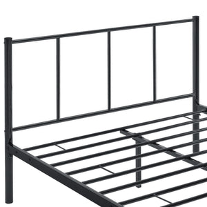 Letto Matrimoniale Laos con Testiera e Pediera - Acciaio Nero [en.casa] 