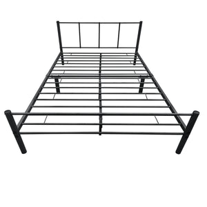 Letto Matrimoniale Laos con Materasso - Acciaio Nero [en.casa]