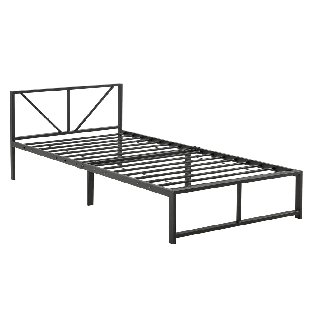 Letto in metallo Meran acciaio nero [en.casa] - premiumXL
