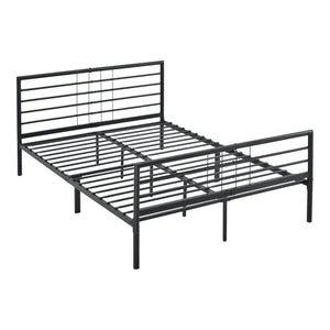 Struttura Letto in Acciaio con Testiera e Pediera 200x140/180 cm Letto Matrimoniale in Stile Classico/Moderno - Nero