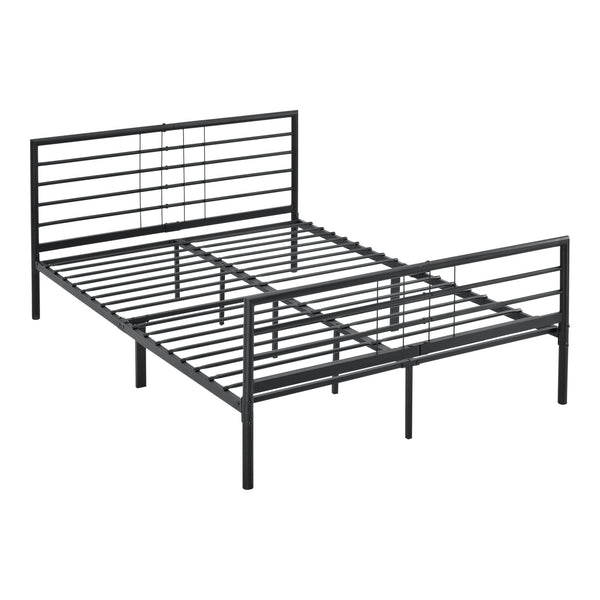 Struttura Letto in Acciaio con Testiera e Pediera 200x140/180 cm Letto Matrimoniale in Stile Classico/Moderno - Nero