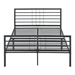 Struttura Letto in Acciaio con Testiera e Pediera 200x140/180 cm Letto Matrimoniale in Stile Classico/Moderno - Nero