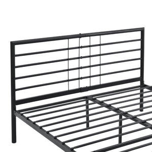 Struttura Letto in Acciaio con Testiera e Pediera 200x140/180 cm Letto Matrimoniale in Stile Classico/Moderno - Nero