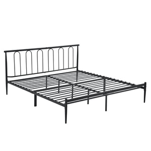 Struttura Letto in Metallo con Testiera Alta 200x140/180 cm Letto Matrimoniale - Nero
