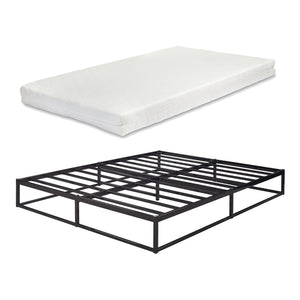 Letto Trerunta con Materasso - Acciaio Nero [en.casa] 