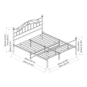 Letto Florenz in Acciaio con Testiera Decorativa e Materasso [en.casa]