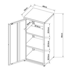 Armadio a Colonna Burlöv in Metallo Mobile per Archivio 88 x 40 x 35 cm - Vari Colori [en.casa] 