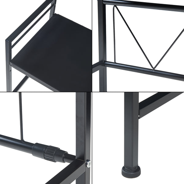 Mensola da cucina Sorsele regolabile Nero [en.casa]