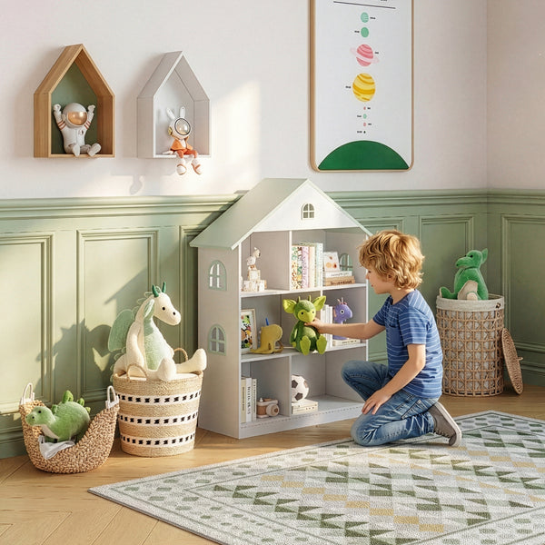 Libreria Vipsali per Cameretta a Forma di Casa 107 x 83 x 30 cm [en.casa]