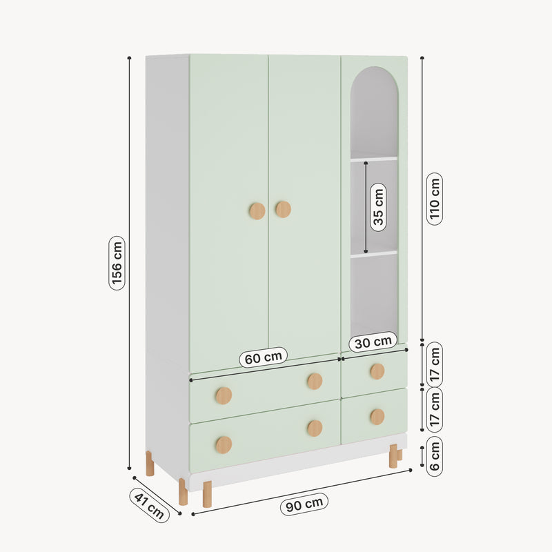 Schizzo in scala Armadio per Cameretta Vaarentaa a 2 Ante [en.casa] 