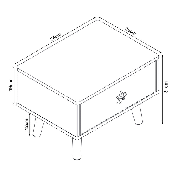 Comodino per bambini Sandnes 31x38x30 cm [en.casa]