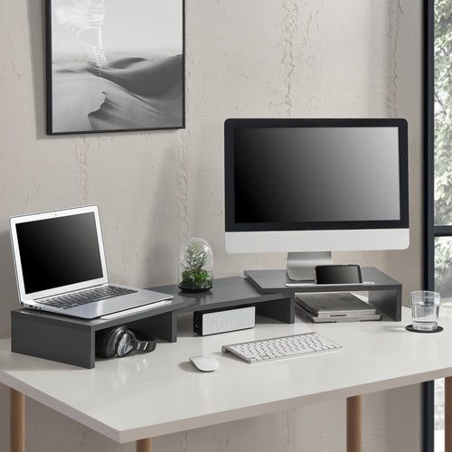 Supporto per monitor Vilppula 79x27x10,5cm in diversi colori [en.casa] - premiumXL