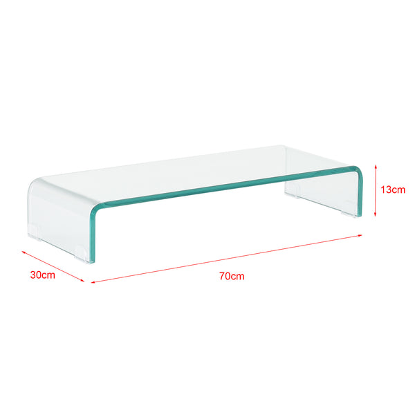 Supporto di Rialzo Monitor/TV/PC Portatile Mobile in Vetro Base per Schermi