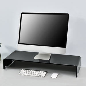 Supporto di Rialzo Monitor/TV/PC Portatile Mobile in Vetro Base per Schermi