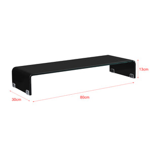 Supporto di Rialzo Monitor/TV/PC Portatile Mobile in Vetro Base per Schermi